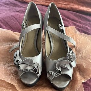 Topshop Leather High Heel Platform Sandals Size 8.5